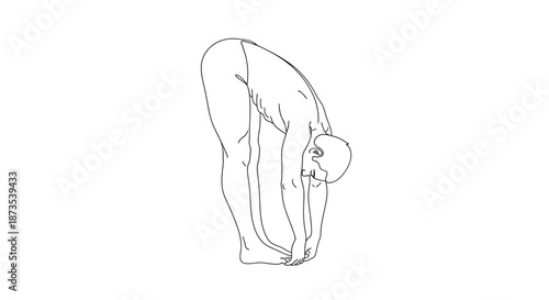 Woman in Standing Forward Fold Yoga Pose.