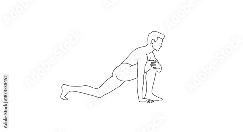 Man Doing Push Up Exercise Illustration.