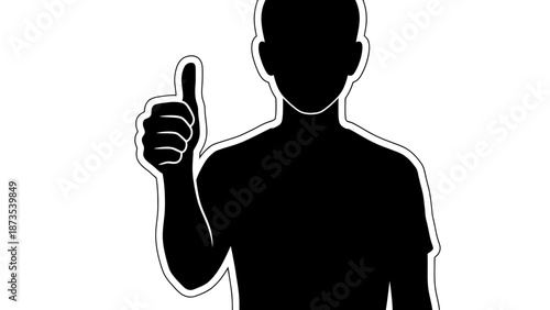 A person giving a thumbs up gesture in a simple illustration