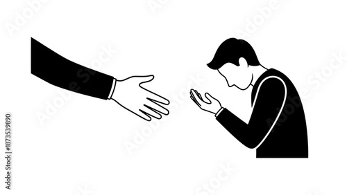 A person receiving help from an outstretched hand in a moment of need