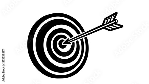An arrow hitting the center of a target, symbolizing precision and focus