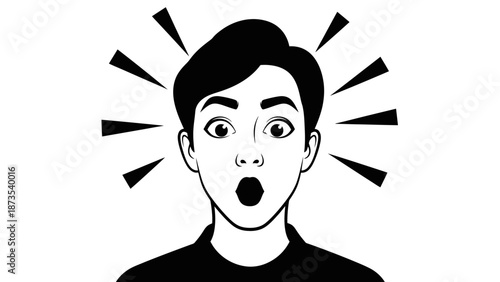 A surprised man with a shocked expression, astonished face, and a look of amazement