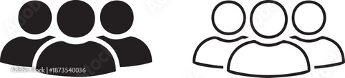 Set of 2 User Group Icons Vector