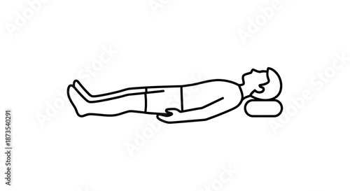 Person Lying Down on Back Outline.