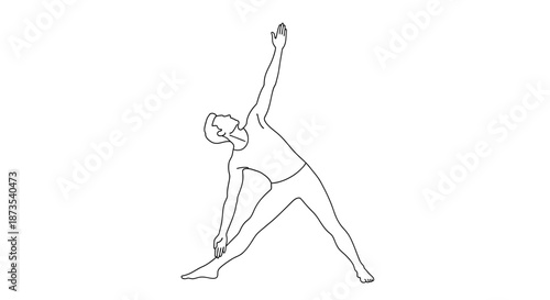 Woman Practicing Yoga Pose Illustration.