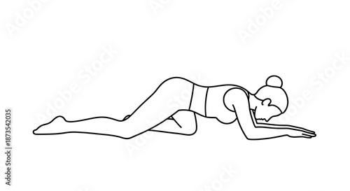 Woman Practicing Yoga Relaxation Pose.