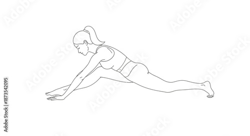 Woman Doing Plank Exercise Yoga Position.