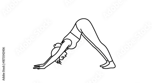 Woman Performing Downward Dog Yoga Pose.