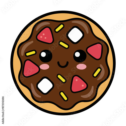 Kawaii Chocolate Dessert Pizza