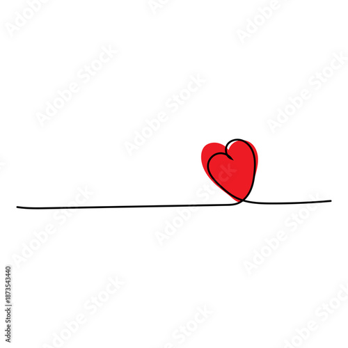 Hand-drawn outline of a separate heart symbol on a white background.