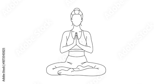 Woman Meditating in Lotus Position with Hands Together.