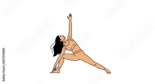 Woman Doing Yoga Pose Illustration.