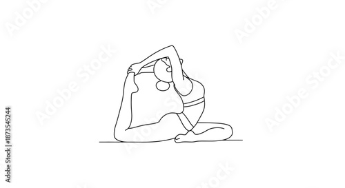 Woman Practicing Yoga Meditation Pose Illustration.