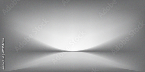White grey studio room. Limbo light background. Abstract 3d gradient backdrop for product presentation. Minimal wall scene spotlight. Showcase, promotion display.