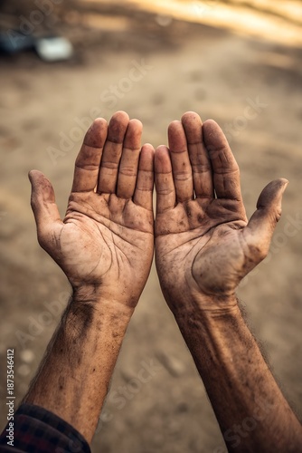 hands on the sand