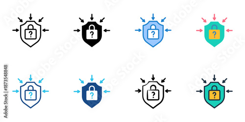 Cybersecurity Testing icons set multiple style collection. Editable stroke 
