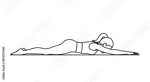 Woman Practicing Yoga in Relaxed Position.