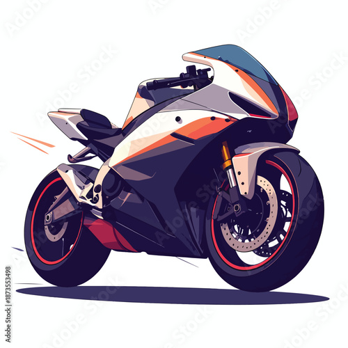 Vibrant Vector Artwork of a High-Performance Racing Motorcycle, Capturing Dynamic Speed
