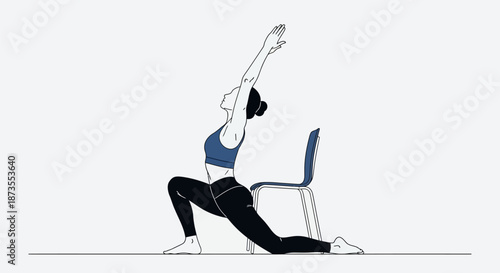 Woman Performing Yoga Stretching Exercise Routine.
