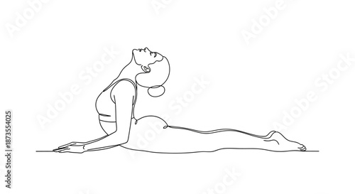 Woman Doing Cobra Yoga Pose Illustration.
