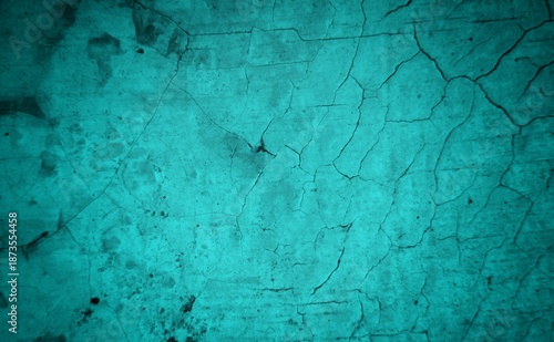 A vivid teal cracked surface texture suitable as a neutral background for graphic design, photography backdrops, or websites. The distressed