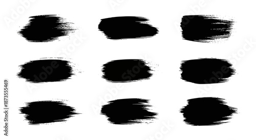 Collection of black brush strokes on white background.