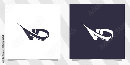 Tableau sur toile letter vd dv logo design