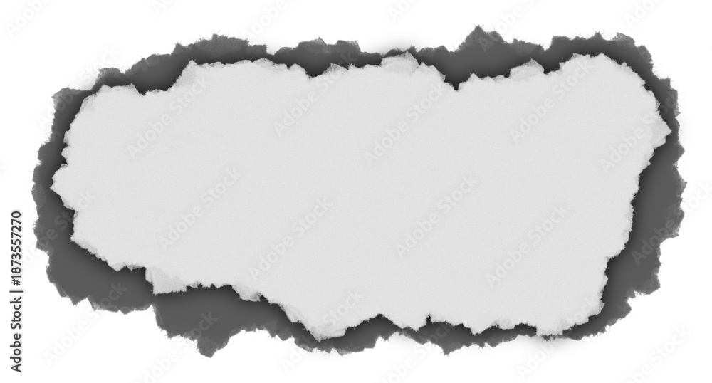 Fototapeta premium Isolated white torn paper frame on transparent background