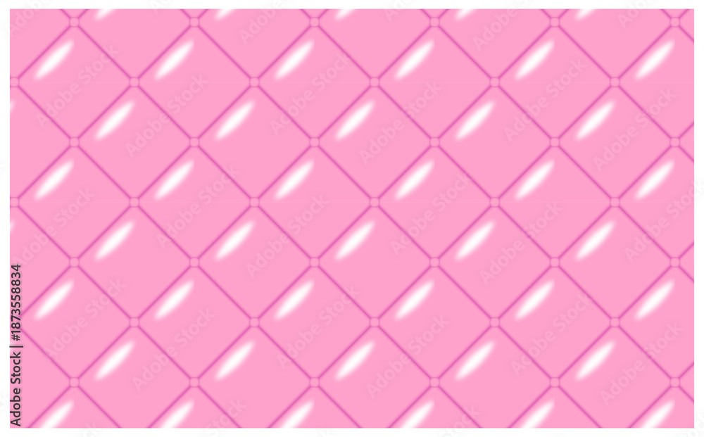 Obraz premium ピンクのぷっくりキルティングレザー背景イラスト