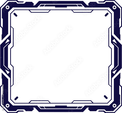 Modern tech border design with futuristic blue frame