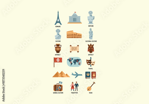 Vector Icon Concept Iconic Eiffel Tower Illustration with Detailed Blue and White Architectural Design.