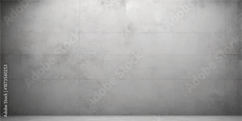A dark and textured grunge concrete wall meets a matching floor in a vintage gray room, featuring a rough stone surface and old cement pattern for a dirty industrial backdrop