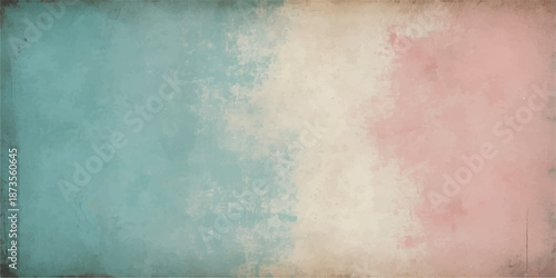 Abstract grunge watercolor background on aged vintage paper texture with a blue and brown painted canvas design for an old retro wall backdrop