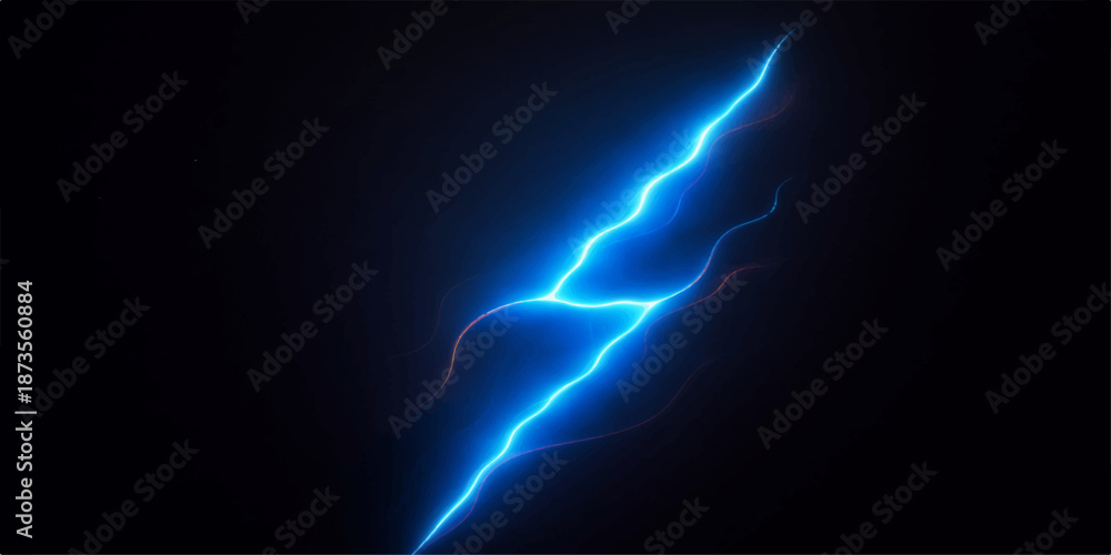 custom made wallpaper toronto digitalA powerful blue electric bolt of lightning flashes across the dark night sky during a dangerous nature storm, illuminating clouds with a bright strike of pure atmospheric energy