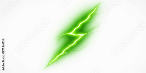 An abstract green background features a fresh organic leaf with swirling green smoke and a closeup of a natural healthy herb stem isolated on white