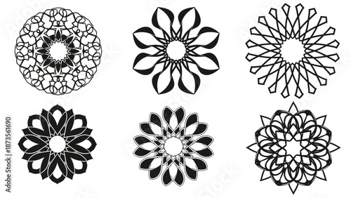 Artistic Bonsai Trees Silhouette Design, Nature, Illustration