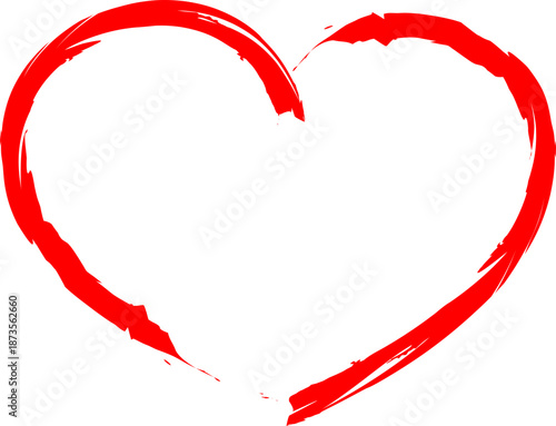 Simple red heart outline, ideal for love, health, or romantic-themed digital and print content.