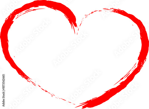 Simple red heart outline ideal for health, love, and wellness visual content and promotional materials.