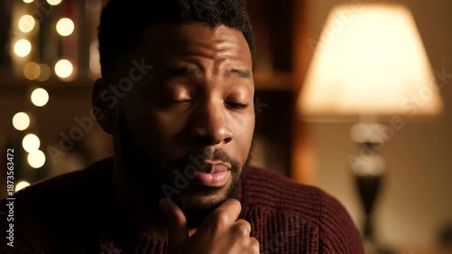 Intimate conversation with a man in a cozy living room setting