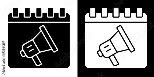 Campaign Scheduler  Icon Set White Glyph Style Collection
