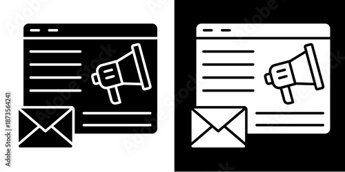 Campaign Management  Icon Set White Glyph Style Collection
