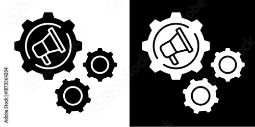 Personalization Engine  Icon Set White Glyph Style Collection
