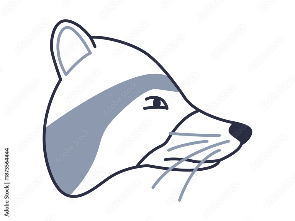 Fototapeta premium Racoon icon. Zoo icon outline. Simple vector illustration in modern thin line style.