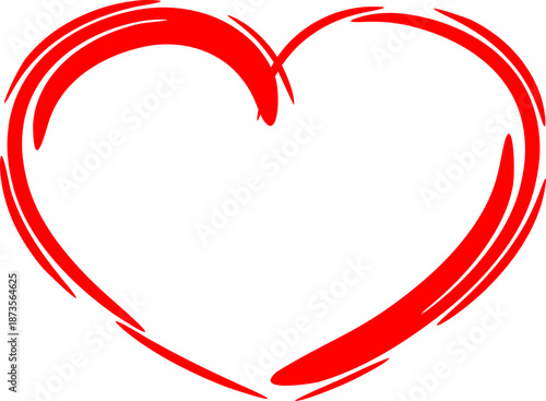 Minimalist red heart sketch suitable for love, romance, or emotional content in web and print designs.