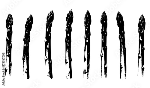 Watercolor illustration of fresh green asparagus spears isolated on white background for healthy food and culinary design