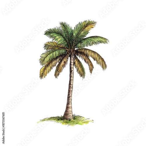 palm tree hand drawn vector illustration