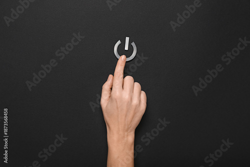 Female hand with power butt...