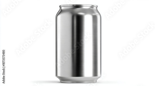 Empty Aluminum Can Isolated on White Background for Product Use