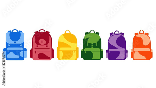 Colorful backpacks illustration vector design for education and back to school