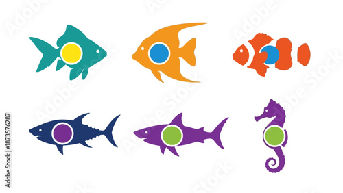 Colorful syringe illustrations for medical concepts and healthcare imagery